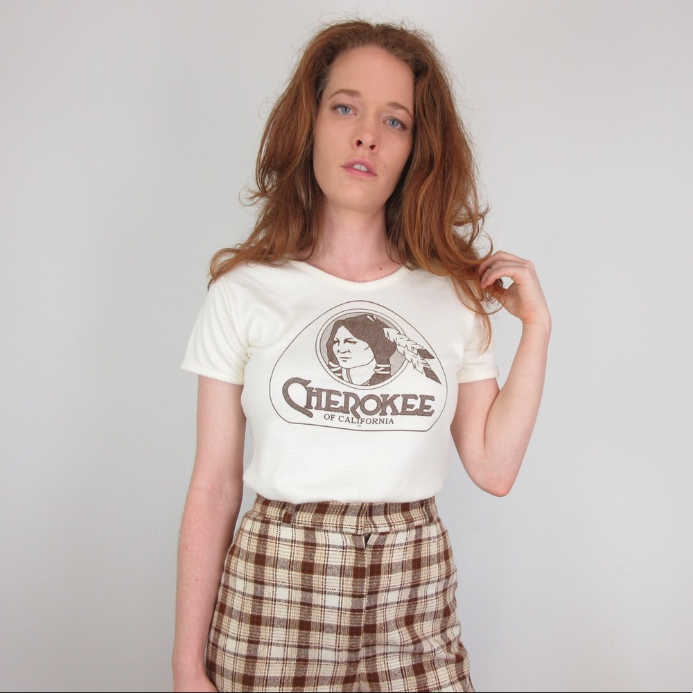 Vintage Cherokee Indian Graphic Baby Doll Tee